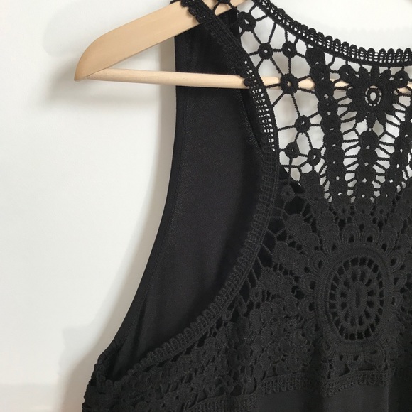 Lane Bryant Black Sleeveless Crochet Back Dress 16 - Picture 8 of 9